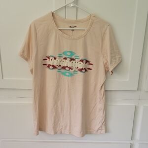 Wrangler Women's Light Pink and Turquoise Graphic Tee